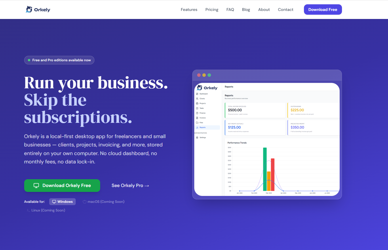 Orkely Desktop App