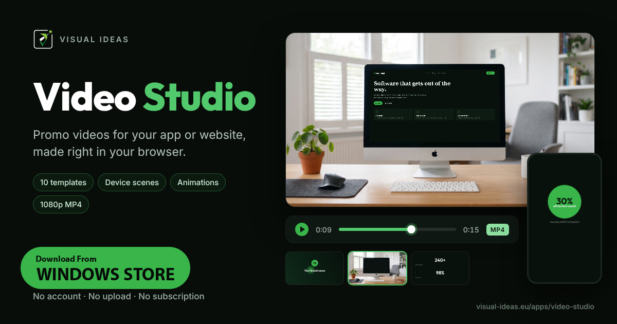 Visual Ideas video editor promo artwork